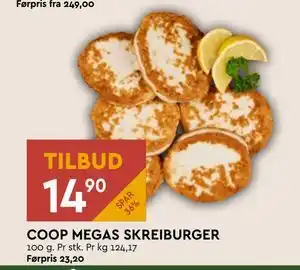 Coop Mega COOP MEGAS SKREIBURGER tilbud