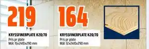 Obs Bygg KRYSSFINERPLATE K20/70 tilbud