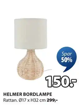 JYSK HELMER BORDLAMPE tilbud