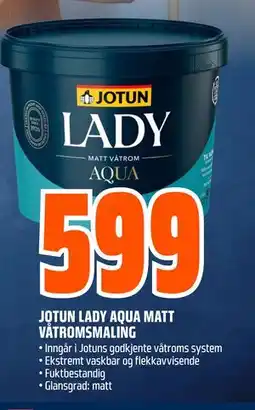 Obs Bygg JOTUN LADY AQUA MATT VÅTROMSMALING tilbud