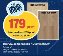 Obs Bygg BerryAlloc Connect 8 XL laminatgulv tilbud