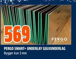 Obs Bygg PERGO SMART+ UNDERLAY GULVUNDERLAG tilbud