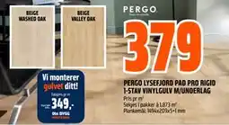 Obs Bygg PERGO LYSEFJORD PAD PRO RIGID 1-STAV VINYLGULV M/UNDERLAG tilbud