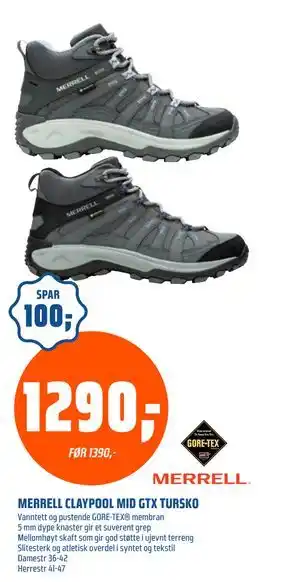 Coop Obs MERRELL CLAYPOOL MID GTX TURSKO tilbud