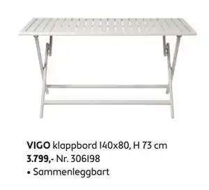 Bohus VIGO klappbord tilbud