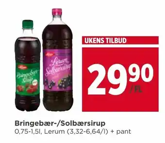 Meny Bringebær-/Solbærsirup tilbud