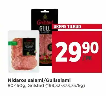 Meny Nidaros salami/Gullsalami tilbud