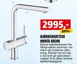 Bauhaus KJØKKENBATTERI MINTA KROM tilbud