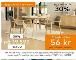 Skeidar Woodcraft rundt spisebord tilbud