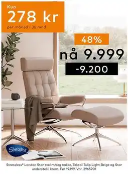 Skeidar Stressless London Star stol m/reg nakke tilbud