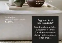 Kid Interiør Isa modul puff tilbud