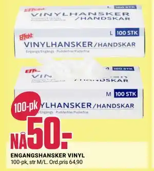 Europris ENGANGSHANSKER VINYL tilbud