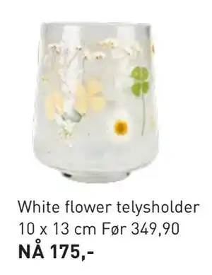 Kid Interiør White flower telysholder tilbud