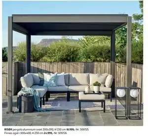 Bohus RISØR pergola aluminium svart tilbud