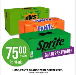 Kiwi Urge, fanta orange zero, sprite zero tilbud