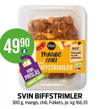 Kiwi Svin biffstrimler tilbud