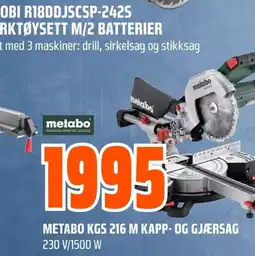 Coop Obs Metabo kgs 216 m kapp- og gjærsag 230 v/1500 w tilbud