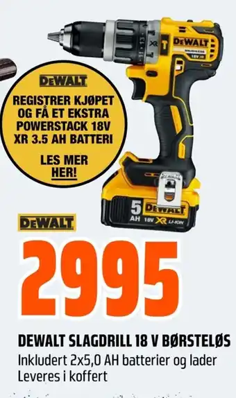 Coop Obs Dewalt slagdrill 18 v børsteløs tilbud