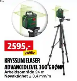 Bauhaus KRYSSLINJELASER ADVANCEDLEVEL 360 GRØNN tilbud