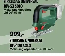 Bauhaus STIKKSAG UNIVERSAL 18V-100 SOLO tilbud