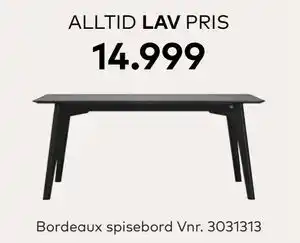 Skeidar Bordeaux spisebord tilbud