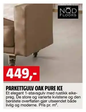 Bauhaus PARKETTGULV OAK PURE ICE tilbud