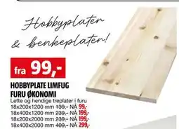 Bauhaus HOBBYPLATE LIMFUG FURU ØKONOMI tilbud