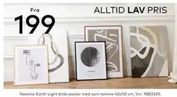 Skeidar Newline Earth Light bilde poster med sort ramme tilbud