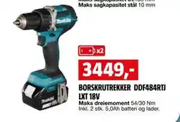 Bauhaus BORSKRUTREKKER DDF484RTJ LXT 18V tilbud