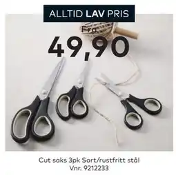 Skeidar Cut saks 3pk Sort/rustfritt stål tilbud