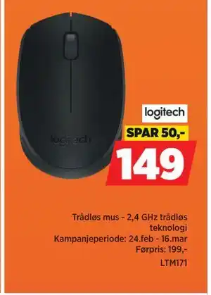 POWER LOGITECH Trådløs mus tilbud