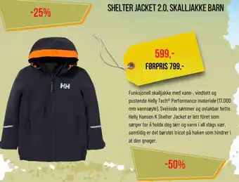 XXL Sport Shelter jacket 2.0, skalljakke barn tilbud