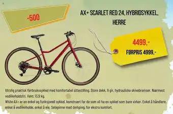 XXL Sport Ax+ scarlet red 24, hybridsykkel, tilbud