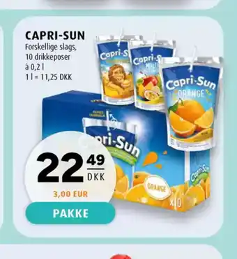 Scandinavian Park CAPRI-SUN Forskellige slags, 10 drikkeposer à 0,21 tilbud