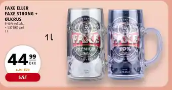 Scandinavian Park Faxe eller faxe strong + ølkrus 5-10% vol. alk., tilbud