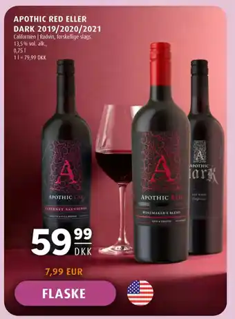 Scandinavian Park Apothic red eller dark tilbud