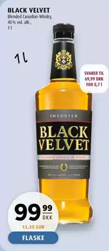 Scandinavian Park BLACK VELVET Blended Canadian Whisky, 40% vol. alk., tilbud