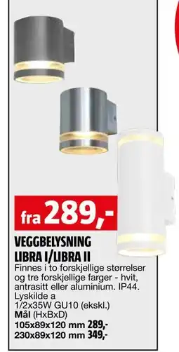 Bauhaus VEGGBELYSNING LIBRA I/LIBRA II tilbud