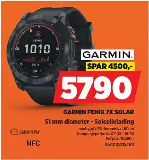 POWER GARMIN FENIX 7X SOLAR tilbud