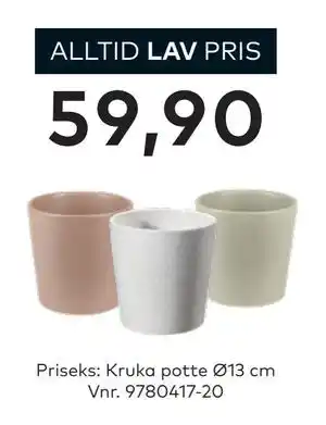 Skeidar Kruka potte tilbud