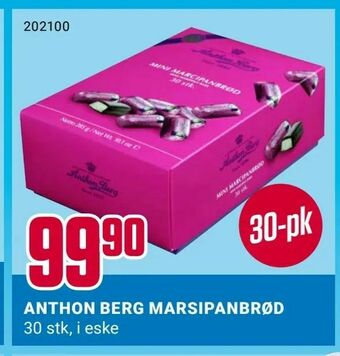 Europris Anthon berg marsipanbrød tilbud
