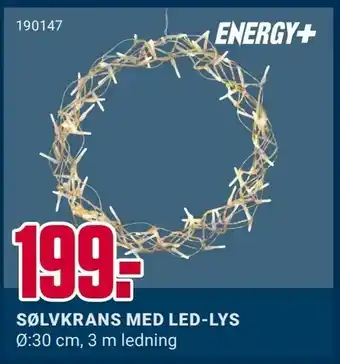 Europris Sølvkrans med led-lys tilbud