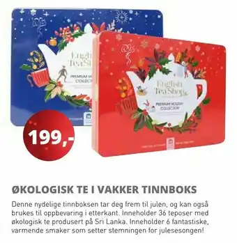 Sunkost Økologisk te i vakker tinnboks tilbud