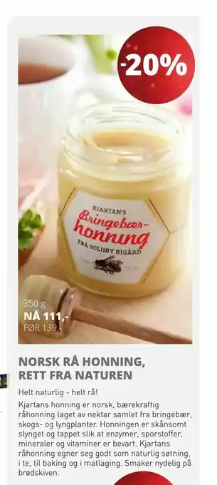 Sunkost Norsk rå honning, rett fra naturen tilbud