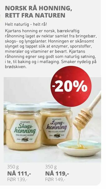 Norsk rå honning, rett fra naturen