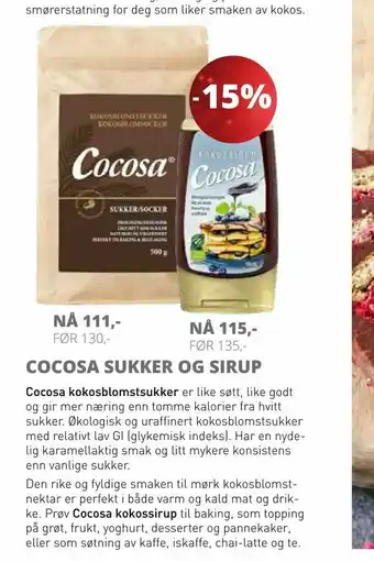 Cocosa sukker og sirup
