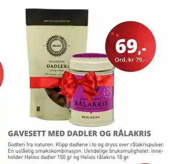 Sunkost Gavesett med dadler og rålakris tilbud
