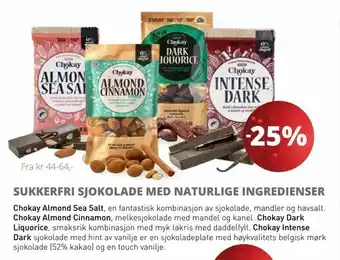 Sukkerfri sjokolade med naturlige ingredienser