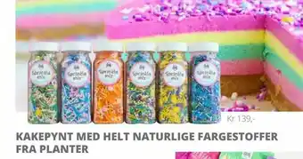 Kakepynt med helt naturlige fargestoffer fra planter