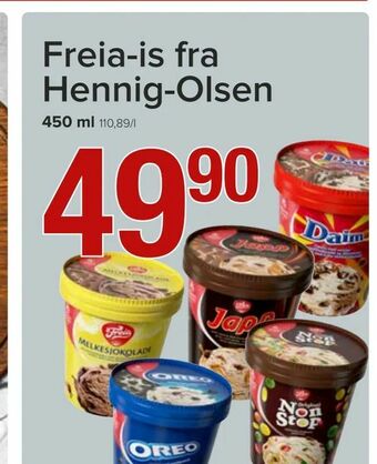Spar Freia-is fra Hennig-Olsen tilbud